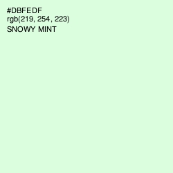 #DBFEDF - Snowy Mint Color Image
